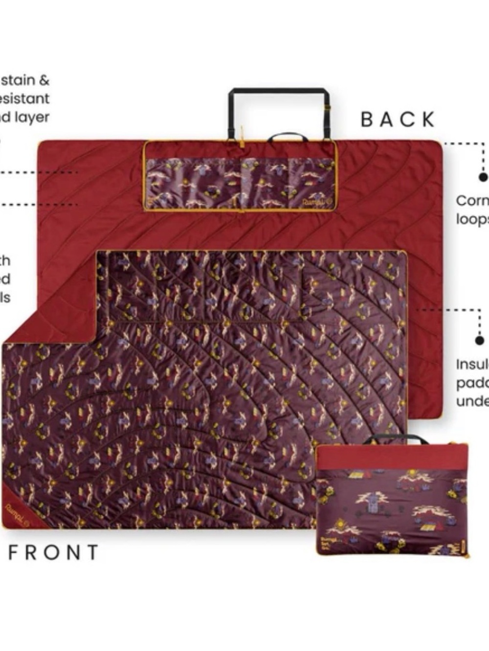 Rumpl Stash mat sz L cherry desert cheers NEW - Picture 8 of 10